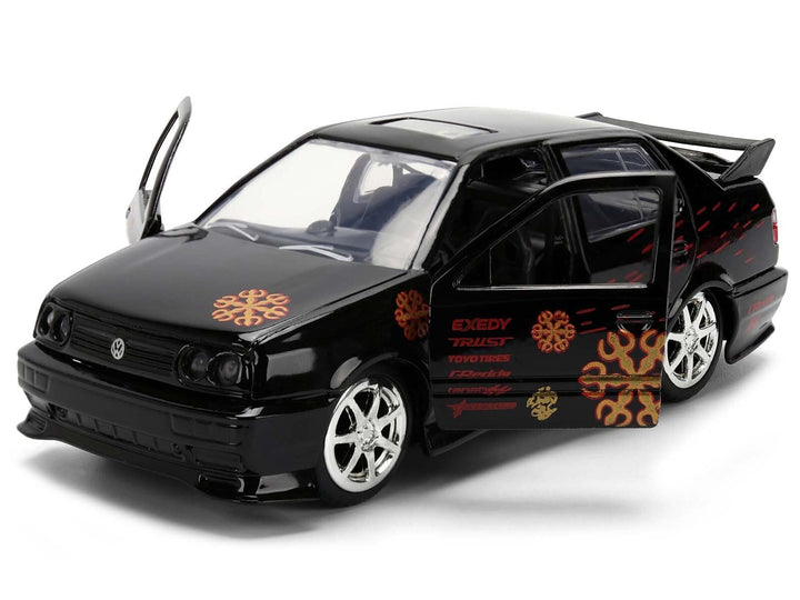 Volkswagen Jetta Black with Graphics "Fast & Furious Remix - 25th Anniversary" Series 1/32 Diecast Model Car by Jada image 2