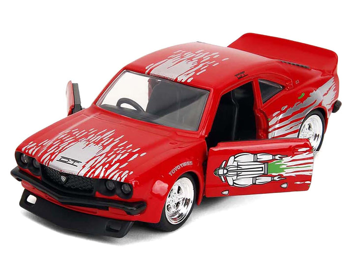 1974 Mazda RX-3 Red with Graphics "Fast & Furious" Series 1/32 Diecast Model Car by Jada image 2