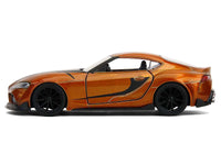 2020 Toyota Supra Orange Metallic with Black Stripes "F9" (2021) Movie "Fast & Furious" Series 1/32 Diecast Model Car by Jada image 3