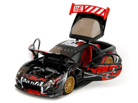 1993 Mazda RX-7 Black with Graphics "Lab Monkeys" with Saru Diecast Figure "Hollywood Rides" Series 1/24 Diecast Model Car by Jada image 3