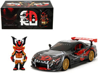 1993 Mazda RX-7 Black with Graphics "Lab Monkeys" with Saru Diecast Figure "Hollywood Rides" Series 1/24 Diecast Model Car by Jada image 5