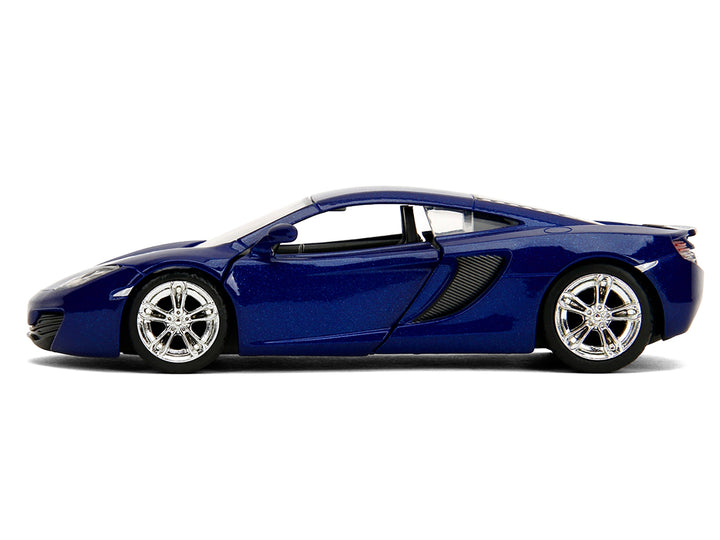 Blue McLaren MP4-12C, Furious 7, 1:32, closed side view — Jada 35695