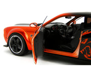 Dodge Challenger SRT Hellcat Orange Metallic and Black "Pink Slips" Series 1/18 Diecast Model Car by Jada image 3