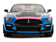 Ford Mustang Shelby GT500 Blue Metallic with Pink Stripes and Black Hood and Top "Pink Slips" Series 1/18 Diecast Model Car by Jada image 5