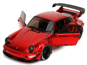RWB Body Kit Red Metallic with Black Stripes "Pink Slips" Series 1/18 Diecast Model Car by Jada image 2