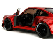 RWB Body Kit Red Metallic with Black Stripes "Pink Slips" Series 1/18 Diecast Model Car by Jada image 3