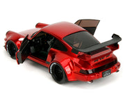 RWB Body Kit Red Metallic with Black Stripes "Pink Slips" Series 1/18 Diecast Model Car by Jada image 4