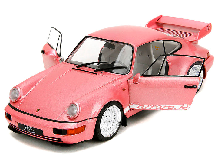 Porsche 911 Carrera RS (964) Pink Metallic with White Stripes "Pink Slips" Series 1/18 Diecast Model Car by Jada image 2