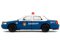 Rick Grimes' Ford Crown Victoria "Sheriff" Blue and White "The Walking Dead" (2010-2022) TV Series "Hollywood Rides" Series 1/32 Diecast Model Car by Jada image 2