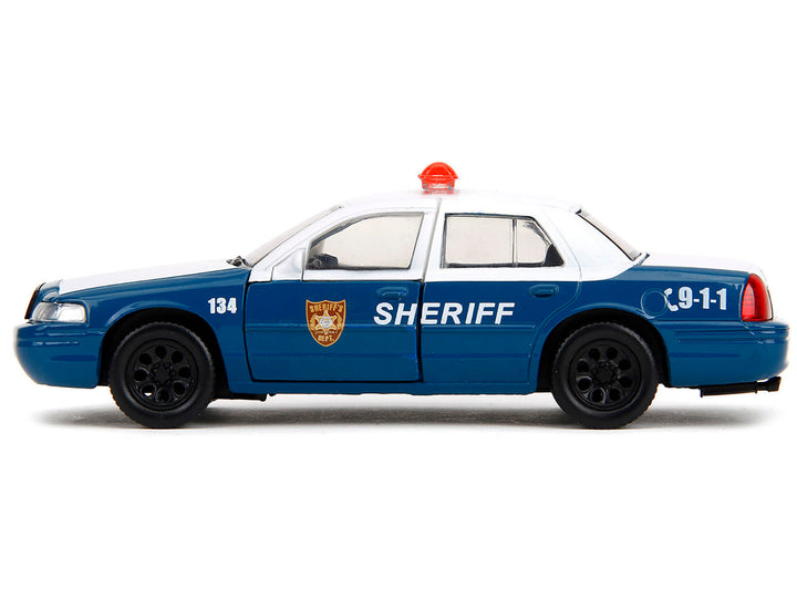 Rick Grimes' Ford Crown Victoria "Sheriff" Blue and White "The Walking Dead" (2010-2022) TV Series "Hollywood Rides" Series 1/32 Diecast Model Car by Jada image 2