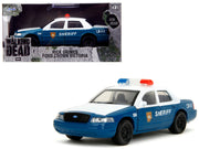 Rick Grimes' Ford Crown Victoria "Sheriff" Blue and White "The Walking Dead" (2010-2022) TV Series "Hollywood Rides" Series 1/32 Diecast Model Car by Jada image 4