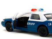Rick Grimes' Ford Crown Victoria "Sheriff" Blue and White "The Walking Dead" (2010-2022) TV Series "Hollywood Rides" Series 1/32 Diecast Model Car by Jada image 5