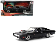 1970 Dodge Charger R/T Matt Black "Fast & Furious" (2009) Movie "Fast & Furious" Series 1/24 Diecast Model Car by Jada image 3