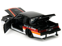 1987 Buick Grand National #7 "Buick Racing" Black and White with Stripes "Bigtime Muscle" Series 1/24 Diecast Model Car by Jada image 4