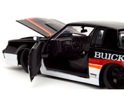 1987 Buick Grand National #7 "Buick Racing" Black and White with Stripes "Bigtime Muscle" Series 1/24 Diecast Model Car by Jada image 5