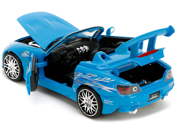 2001 Honda S2000 Convertible Blue with Graphics "Fast & Furious Remix" Series 1/24 Diecast Model Car by Jada image 2
