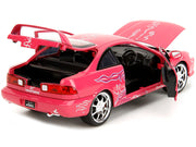 1995 Honda Integra Type R Pink with Graphics "Fast & Furious Remix" Series 1/24 Diecast Model Car by Jada image 2