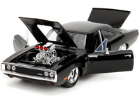 Dodge Charger R/T Black with Dom Diecast Figure "Fast & Furious" (2009) Movie "Hollywood Rides" Series 1/24 Diecast Model Car by Jada image 3