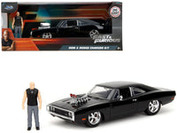 Dodge Charger R/T Black with Dom Diecast Figure "Fast & Furious" (2009) Movie "Hollywood Rides" Series 1/24 Diecast Model Car by Jada image 6