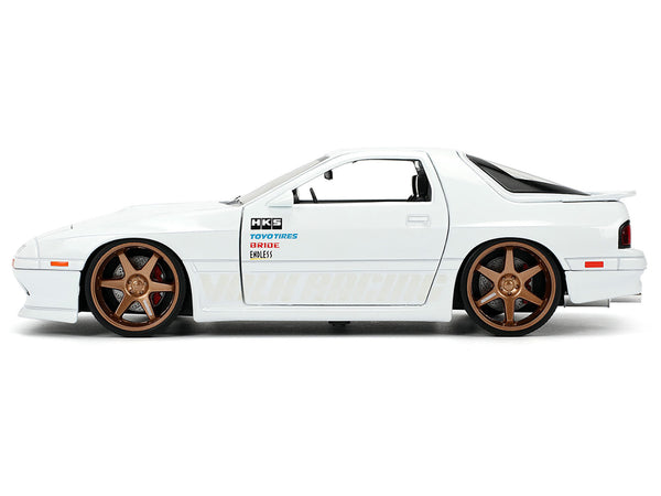 Jada 1985 Mazda RX-7 FC JDM Tuners white bronze wheels 1:24 35955, product image 1