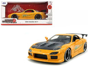 1993 Mazda RX-7 "HKS Power" Yellow with Carbon Hood "JDM Tuners" Series 1/24 Diecast Model Car by Jada image 2