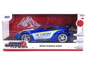 2003 Nissan 350Z "Exedy Racing Clutch" Candy Blue and White "JDM Tuners" Series 1/24 Diecast Model Car by Jada image 3