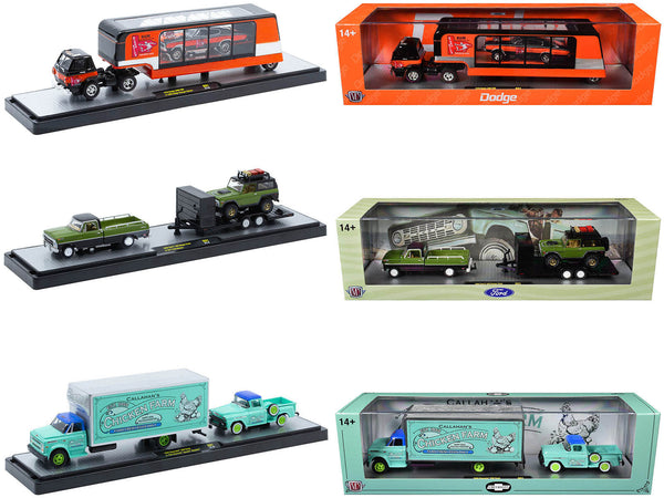 Auto Haulers Set of 3 Trucks Release 91 Limited Edition to 8000 pieces Worldwide 1/64 Diecast Model Cars by M2 Machines