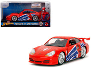 Porsche 911 GT3 RS (996) Red with Graphics "Marvel's Spider-Man" 1/32 Diecast Model Car by Jada image 5