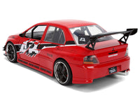 Sean's Mitsubishi Lancer Evolution IX RHD (Right Hand Drive) Red with Graphics "The Fast and the Furious: Tokyo Drift" (2006) Movie "Fast & Furious 25 Years" Series 1/24 Diecast Model Car by Jada image 5