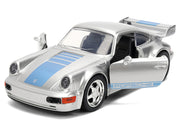 Porsche 911 Carrera RS 3.8 "Mirage" Silver Metallic with Blue Stripes "Transformers: Rise of the Beasts" (2023) Movie "Hollywood Rides" 1/32 Diecast Model Car by Jada image 2