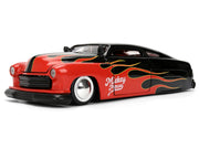 1951 Mercury Coupe Black with Flame Graphics and Red Interior and Mickey Mouse Diecast Figure "Disney's Mickey Mouse" "Hollywood Rides" Series 1/24 Diecast Model Car by Jada image 2