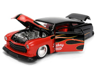 Jada Hollywood Rides 1951 Mercury in black with red-and-yellow flame graphics and vintage Mickey Mouse figure, 1:24 item 36272, view 3