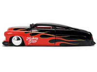 Jada Hollywood Rides 1951 Mercury in black with red-and-yellow flame graphics and vintage Mickey Mouse figure, 1:24 item 36272, view 4