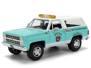 1980 Chevrolet Blazer Light Green with White Top and Graphics and Smokey Bear Diecast Figure "Smokey Bear" "Hollywood Rides" Series 1/24 Diecast Model by Jada image 2