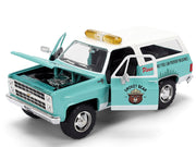 1980 Chevrolet Blazer Light Green with White Top and Graphics and Smokey Bear Diecast Figure "Smokey Bear" "Hollywood Rides" Series 1/24 Diecast Model by Jada image 3
