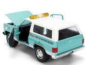 1980 Chevrolet Blazer Light Green with White Top and Graphics and Smokey Bear Diecast Figure "Smokey Bear" "Hollywood Rides" Series 1/24 Diecast Model by Jada image 4