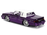 1987 Buick Grand National Candy Purple with Graphics and White Top and Interior "Bigtime Muscle" Series 1/24 Diecast Model Car by Jada image 3
