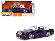1987 Buick Grand National Candy Purple with Graphics and White Top and Interior "Bigtime Muscle" Series 1/24 Diecast Model Car by Jada image 4