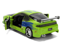 Brian's Mitsubishi Eclipse Green with Graphics (Damaged Version) "25 Years of Fast & Furious" "The Fast and the Furious" (2001) Movie 1/32 Diecast Model Car by Jada image 4