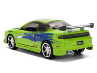 Brian's Mitsubishi Eclipse Green with Graphics (Damaged Version) "25 Years of Fast & Furious" "The Fast and the Furious" (2001) Movie 1/32 Diecast Model Car by Jada image 5