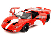 Ford GT40 MK1 Red with White Stripes and Graphics "Pink Slips" Series 1/18 Diecast Model Car by Jada image 2