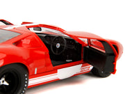 Ford GT40 MK1 Red with White Stripes and Graphics "Pink Slips" Series 1/18 Diecast Model Car by Jada image 3