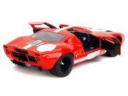 Ford GT40 MK1 Red with White Stripes and Graphics "Pink Slips" Series 1/18 Diecast Model Car by Jada image 4