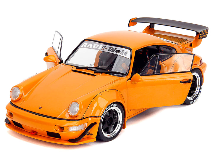 RWB Bodykit "Hibiki" Orange Metallic "Pink Slips" Series 1/18 Diecast Model Car by Jada image 2