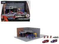 Jada 36403 Han's Garage Nano Scene with Mitsubishi Lancer Evolution IX and Nissan Silvia S15 miniatures