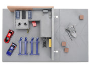 "Fast & Furious" Han's Garage Diorama with 2 Cars and Accessories "Nano Scene" Series 1/32 Model by Jada image 5