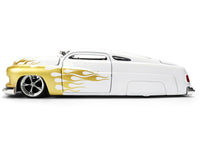1951 Mercury Coupe White with Gold Flames "Bigtime Muscle" Series 1/24 Diecast Model Car by Jada image 3