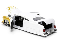1951 Mercury Coupe White with Gold Flames "Bigtime Muscle" Series 1/24 Diecast Model Car by Jada image 4