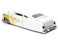 1951 Mercury Coupe White with Gold Flames "Bigtime Muscle" Series 1/24 Diecast Model Car by Jada image 5