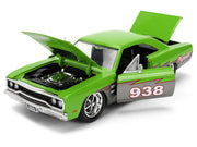 1970 Plymouth Road Runner #938 Green and Gray Metallic "Bigtime Muscle" Series 1/24 Diecast Model Car by Jada image 2